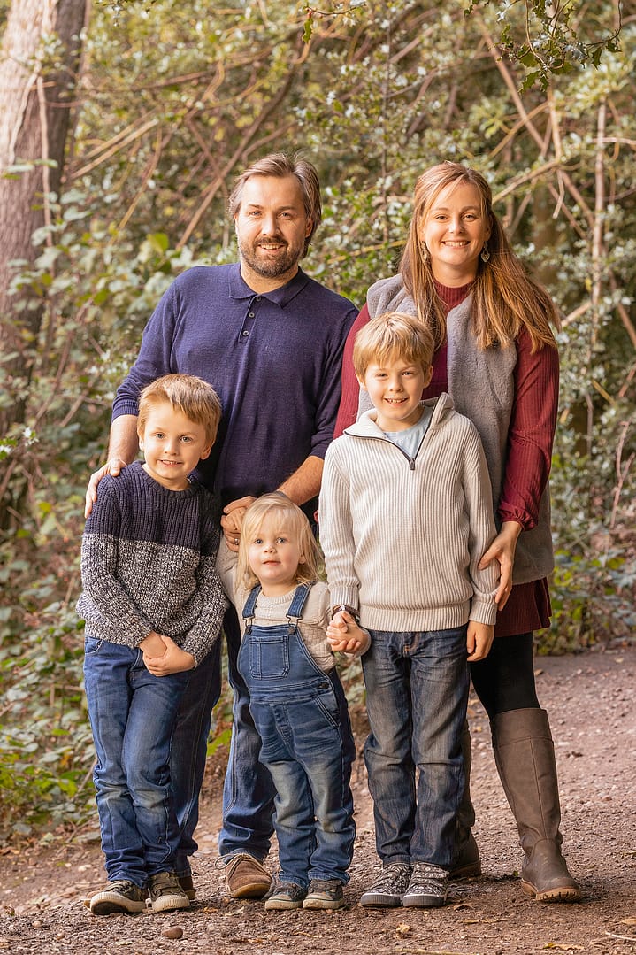 outdoor family photographer took beautiful image of family of 5 in Sutton Park, taken by family photographer Nicki Byrne Photography Sutton Coldfield Birmingham